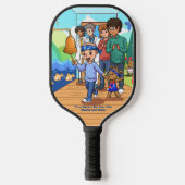 がんを克服した標準ブラックピックボールパドル ピックルボールラケット (正面)