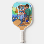 がんを克服した標準ブラックピックボールパドル ピックルボールラケット (正面)