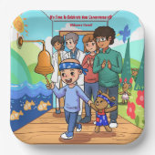 がんを克服した記念日のパーティープレート ペーパープレート (正面)