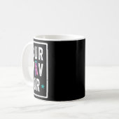 がんを克服した認識度支援リボン コーヒーマグカップ (正面左)