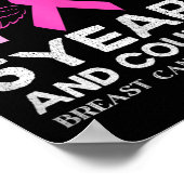 がんを克服したT型5年がんフリーピンクのレインブ ポスター (角)