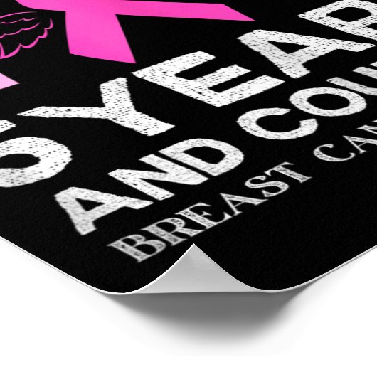 がんを克服したT型5年がんフリーピンクのレインブ ポスター (角)