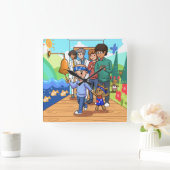 がんを除いた生存者の壁時計 スクエア壁時計 (ホーム)