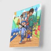 がんを除いた生存者の壁時計 スクエア壁時計 (傾斜)