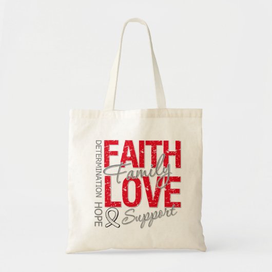 がんインスパイアの合言葉コラージュ肺がん トートバッグ (正面)