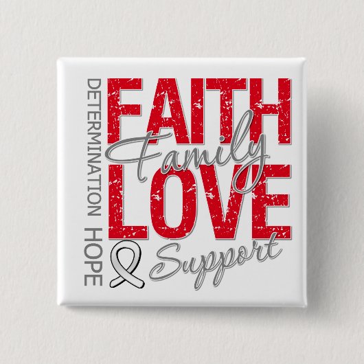 がんインスパイアの合言葉コラージュ肺がん 缶バッジ (正面)