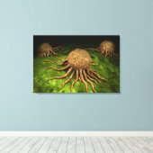 がんウイルスの顕微鏡的見解 キャンバスプリント (インサイチュ (ウッドフロア))