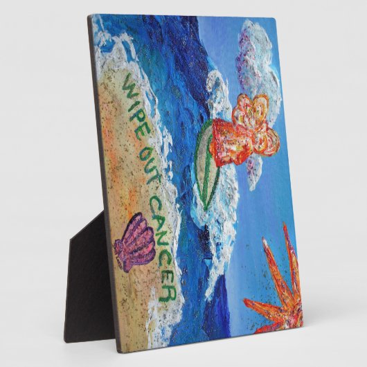 がんエンジェルアートの絵画ギフトプラークを拭き取る フォトプラーク (側面)