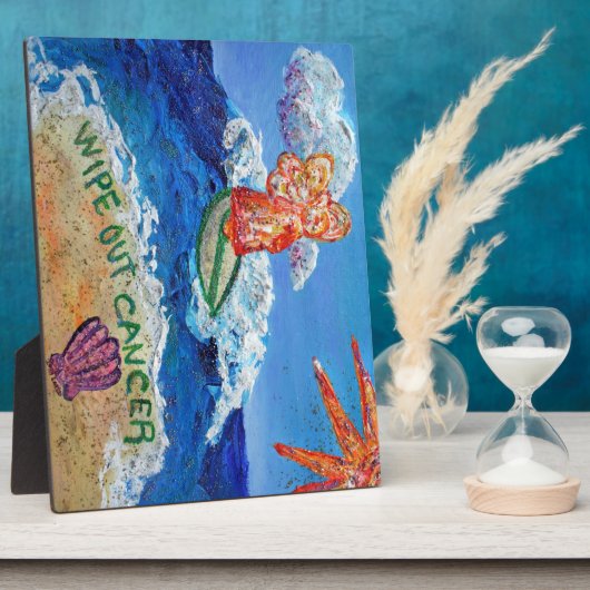 がんエンジェルアートの絵画ギフトプラークを拭き取る フォトプラーク (側面)