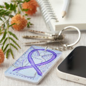がんエンジェルバイオレット認識度リボンキーチェーン キーホルダー (正面右)