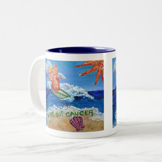 がんエンジェルマグカップを一掃する ツートーンマグカップ (正面左)