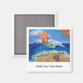 がんエンジェル磁石を拭き取カスタマイズる（メッセージ） マグネット (正面/裏面)