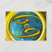 がんオパール黄色灰色ブルー 名刺 (裏面)