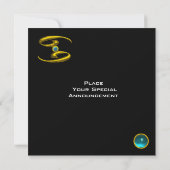 がんオパール、アクアマリン明るい黄色の黒 案内状 (裏面)