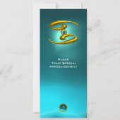 がんオパール、アクアマリン明黄色ブルー 招待状 (裏面)