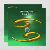 がんオパール、玉明るい黄色の青の緑 案内状 (正面/裏面)