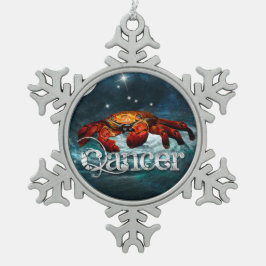 がんオーナメント スノーフレークピューターオーナメント