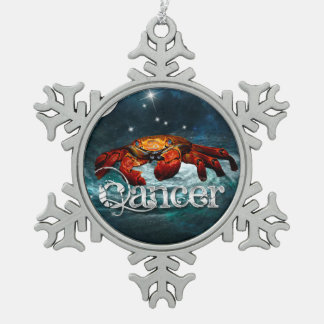 がんオーナメント スノーフレークピューターオーナメント