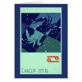 がんカニ星座ヴィンテージ〔占星術の〕十二宮図星占い (正面)