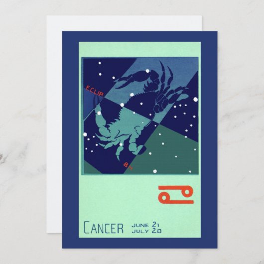 がんカニ星座ヴィンテージ〔占星術の〕十二宮図星占い (正面/裏面)