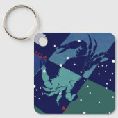 がんカニ星座ヴィンテージ〔占星術の〕十二宮図星占い キーホルダー (正面)