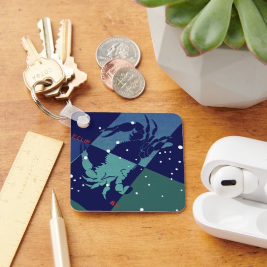 がんカニ星座ヴィンテージ〔占星術の〕十二宮図星占い キーホルダー (デスク)