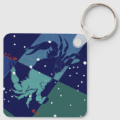 がんカニ星座ヴィンテージ〔占星術の〕十二宮図星占い キーホルダー (裏面)