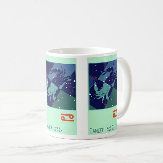 がんカニ星座ヴィンテージ〔占星術の〕十二宮図星占い コーヒーマグカップ (正面右)