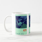 がんカニ星座ヴィンテージ〔占星術の〕十二宮図星占い コーヒーマグカップ (左)