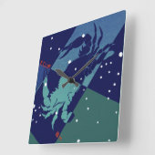 がんカニ星座ヴィンテージ〔占星術の〕十二宮図星占い スクエア壁時計 (傾斜)