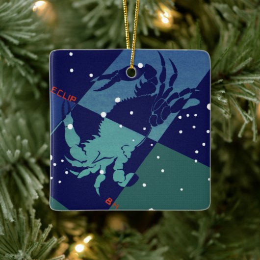 がんカニ星座ヴィンテージ〔占星術の〕十二宮図星占い セラミックオーナメント (ツリー)