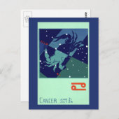 がんカニ星座ヴィンテージ〔占星術の〕十二宮図星占い ポストカード (正面/裏面)