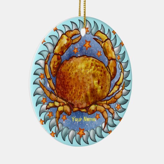がんカニ誕生日カスタムオーナメント セラミックオーナメント (右)