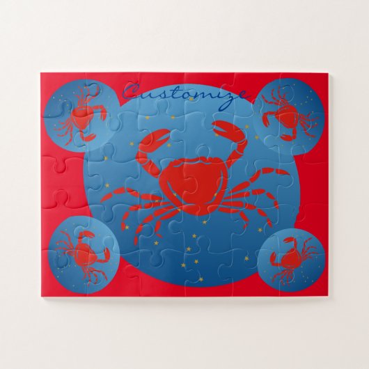 がんカニ〔占星術の〕十二宮図サンダー_コーブ ジグソーパズル (横)