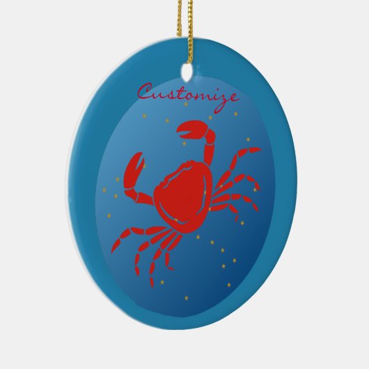 がんカニ〔占星術の〕十二宮図サンダー_コーブ セラミックオーナメント (右)