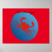 がんカニ〔占星術の〕十二宮図サンダー_コーブ ポスター (正面)