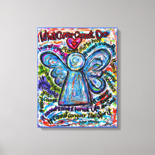 がんカラフルエンジェルキャンバスアートプリント キャンバスプリント