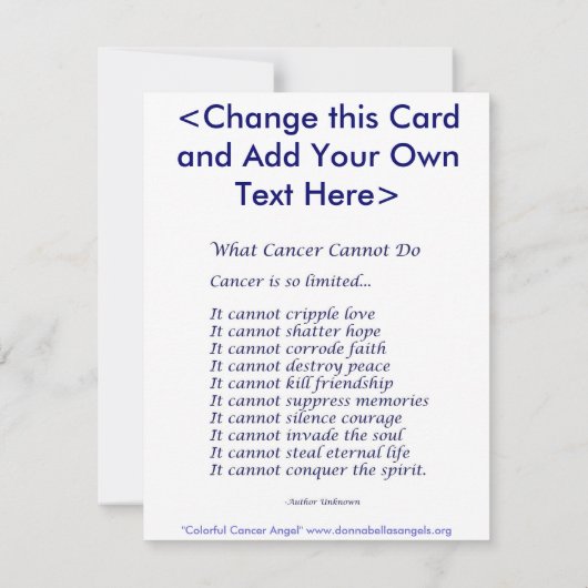 がんカラフルエンジェル招待状または招待状 招待状 (裏面)