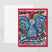 がんカラフルエンジェル招待状 招待状 (正面/裏面)