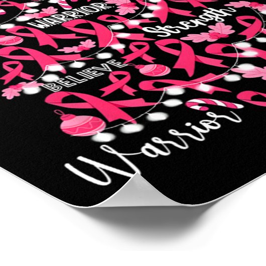 がんクリスマスツリーピンクリボンファイト認識度 ポスター (角)