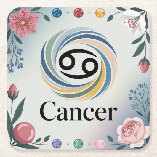 がんグリフ花コースターセット スクエアペーパーコースター (正面)