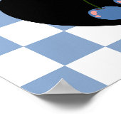 がんゴシック美学市松模様にさくらんぼ芸術 ポスター (角)