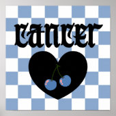 がんゴシック美学市松模様にさくらんぼ芸術 ポスター (正面)