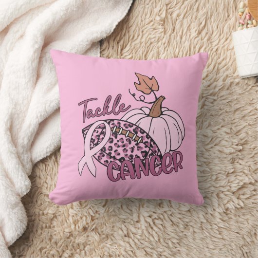 がんサッカーカボチャ乳がんに取り組む クッション (ブランケット)