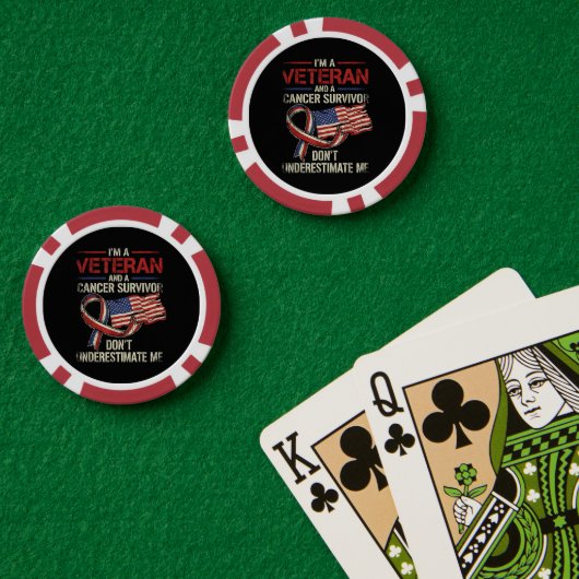 がんサバイバー退役軍人　私を過小評価しないで ポーカーチップ (ポーカーテーブル (ダブル))