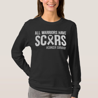 がんサバイバー すべての戦士は傷を持つ Tシャツ