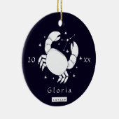 がんシンボル〔占星術の〕十二宮図誕生日星印名年 セラミックオーナメント (右)