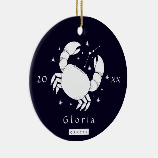 がんシンボル〔占星術の〕十二宮図誕生日星印名年 セラミックオーナメント (右)