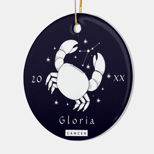 がんシンボル〔占星術の〕十二宮図誕生日星印名年 セラミックオーナメント (左)