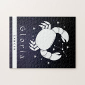 がんシンボル〔占星術の〕十二宮図誕生日星記号の名前(月) ジグソーパズル (横)